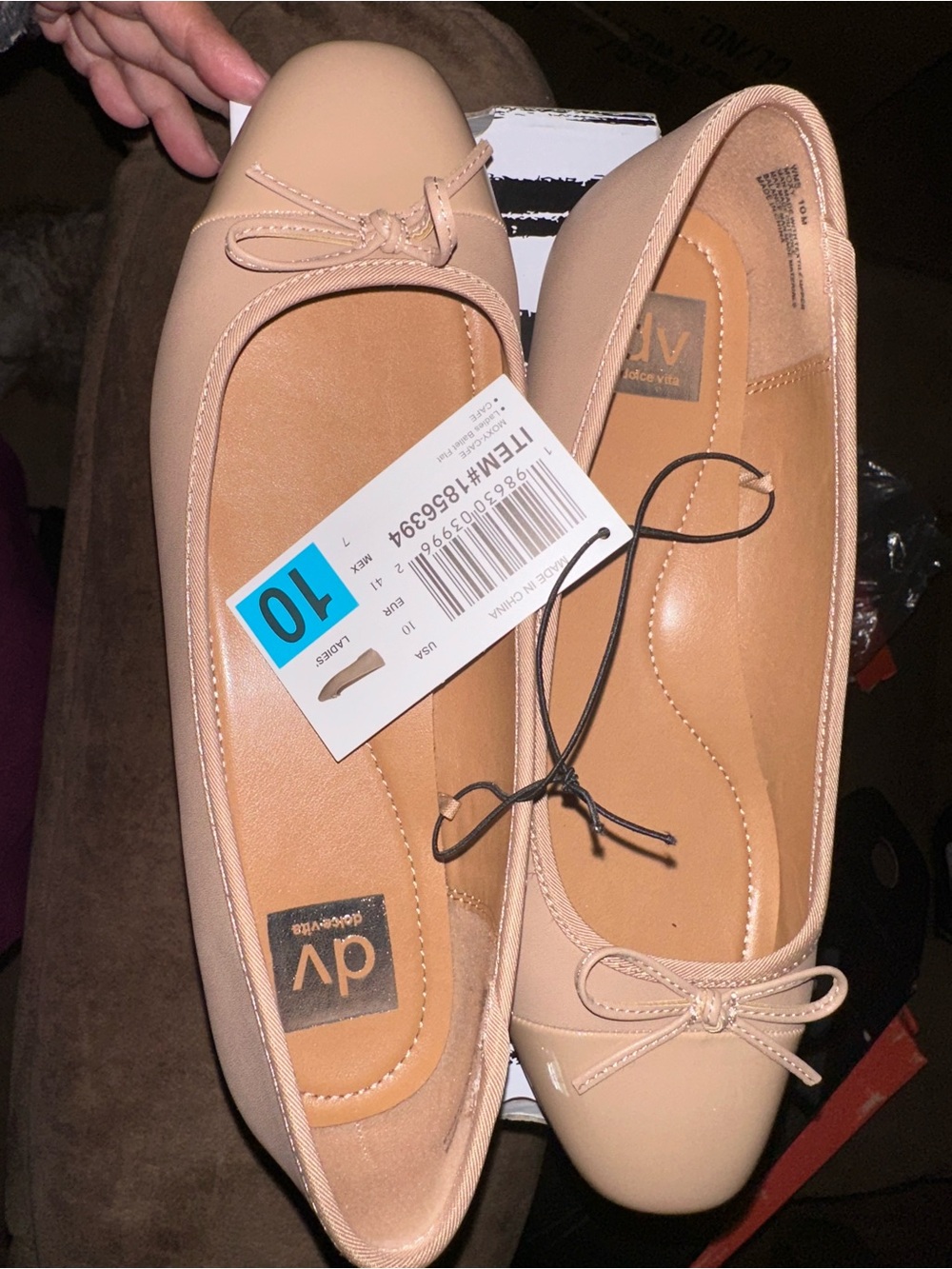 DV by Dolce Vita Women's Nude Ballet Flats with Bow Accent - Picture 2 of 3